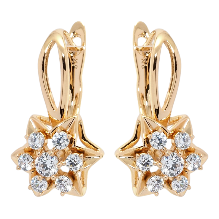 Сережки Xuping Позолота 18K англійський замок Зірочки з цирконієм фото №19 Сережки Xuping Позолота 18K англійський замок Зірочки з цирконієм фото №19