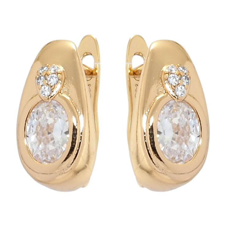 Сережки Xuping Позолота 18K англійський замок Вставка фіаніт з серцем фото №9 Сережки Xuping Позолота 18K англійський замок Вставка фіаніт з серцем фото №9