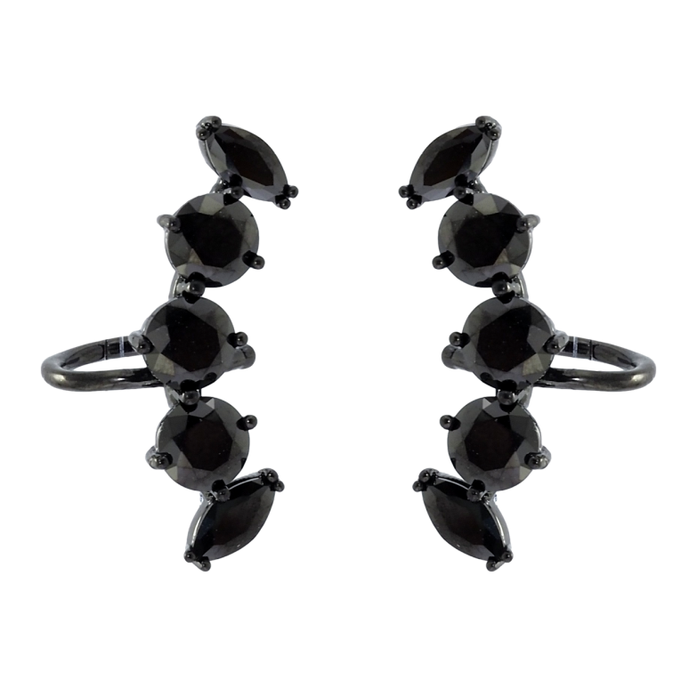 Сережки Xuping Позолота Black (чорне золото) кафи Інкрустація чорним цирконієм фото №3