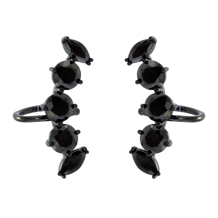 Сережки Xuping Позолота Black (чорне золото) кафи Інкрустація чорним цирконієм фото №1