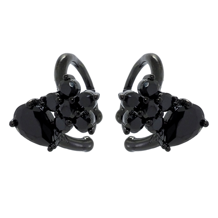 Сережки Xuping Позолота Black (чорне золото) кафи Квіточка з крапелькою із чорного цирконію фото №9 Сережки Xuping Позолота Black (чорне золото) кафи Квіточка з крапелькою із чорного цирконію фото №9