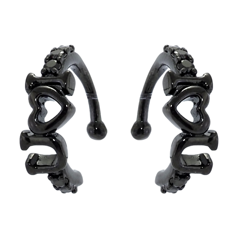 Серьги Xuping Позолота Black (черное золото) каффы I Love You фото №3