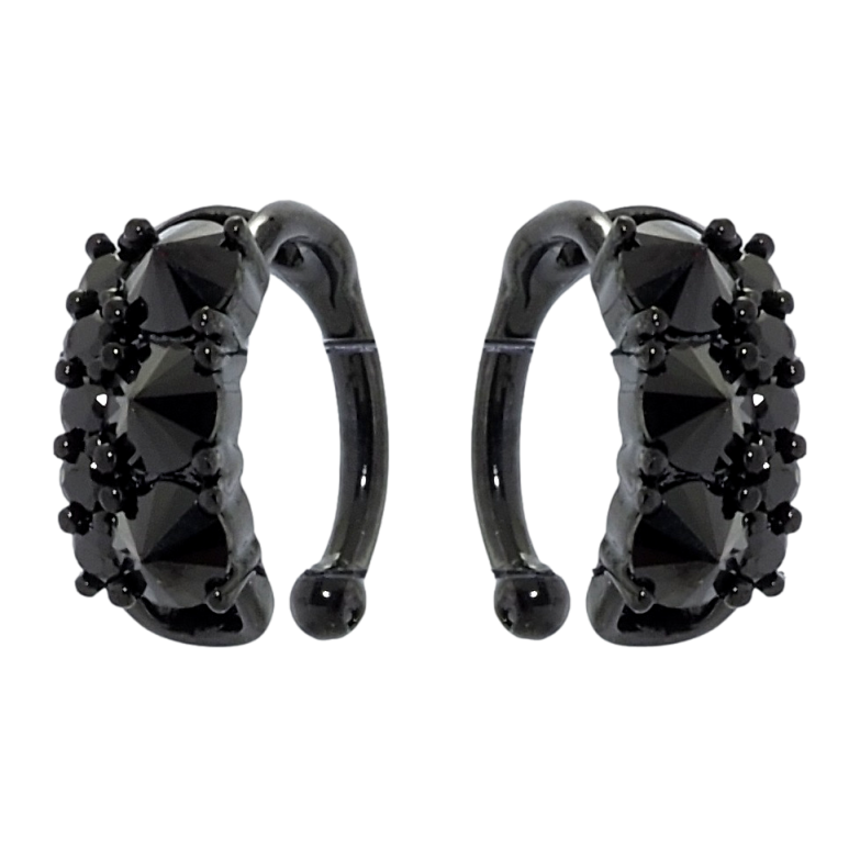 Сережки Xuping Позолота Black (чорне золото) кафи Інкрустація чорним цирконієм фото №3