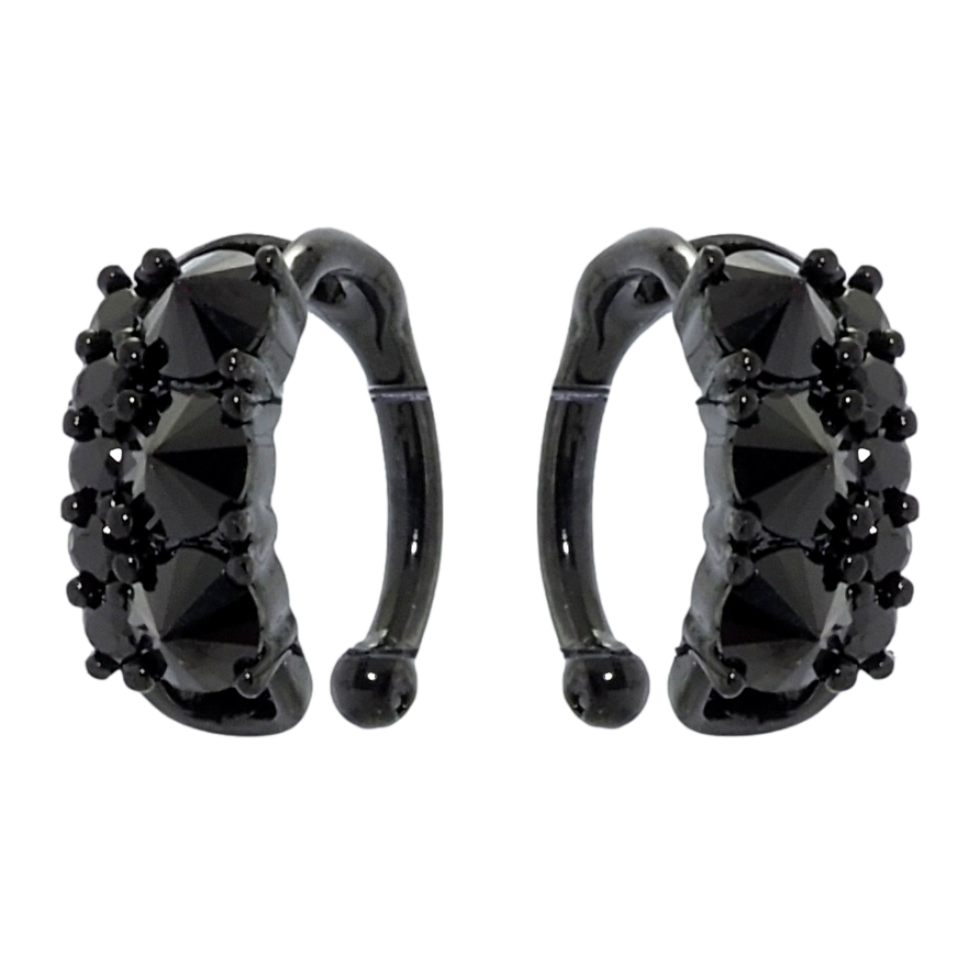 Сережки Xuping Позолота Black (чорне золото) кафи Інкрустація чорним цирконієм фото №1