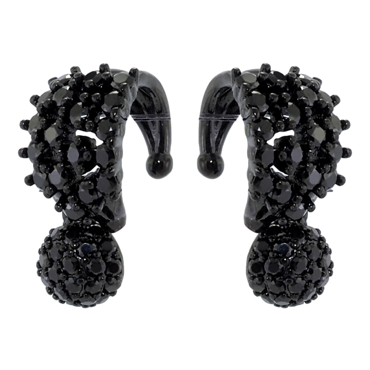 Сережки Xuping Позолота Black (чорне золото) кафи Інкрустація чорним цирконієм фото №11 Сережки Xuping Позолота Black (чорне золото) кафи Інкрустація чорним цирконієм фото №11