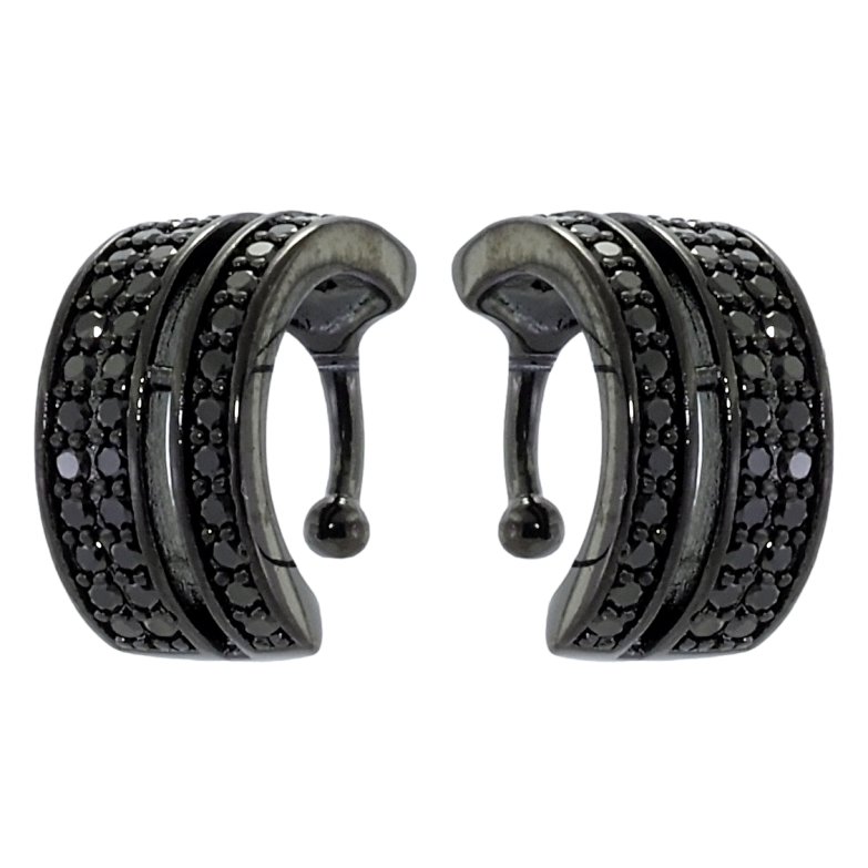 Сережки Xuping Позолота Black (чорне золото) кафи Інкрустація чорним цирконієм фото №1