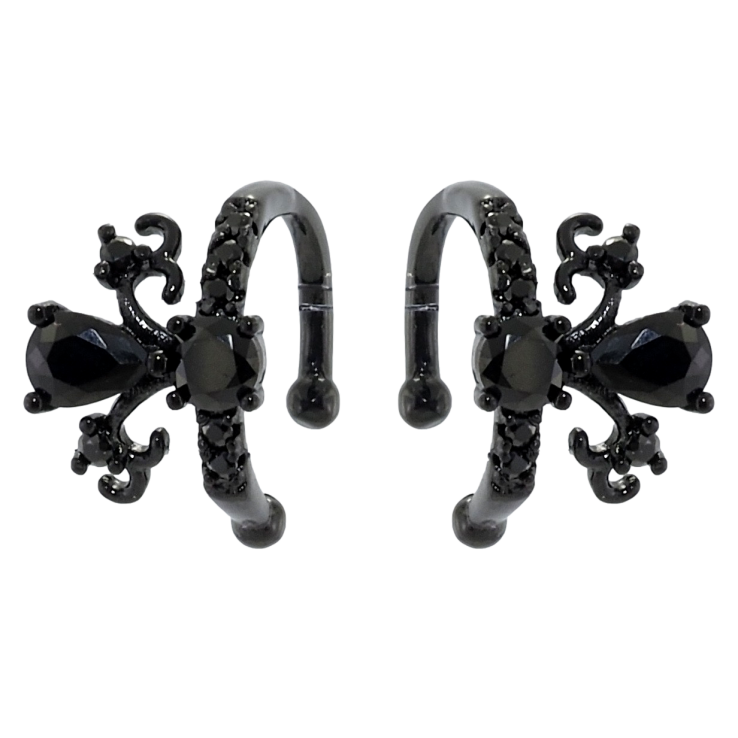 Сережки Xuping Позолота Black (чорне золото) кафи Інкрустація чорним цирконієм фото №23 Сережки Xuping Позолота Black (чорне золото) кафи Інкрустація чорним цирконієм фото №23