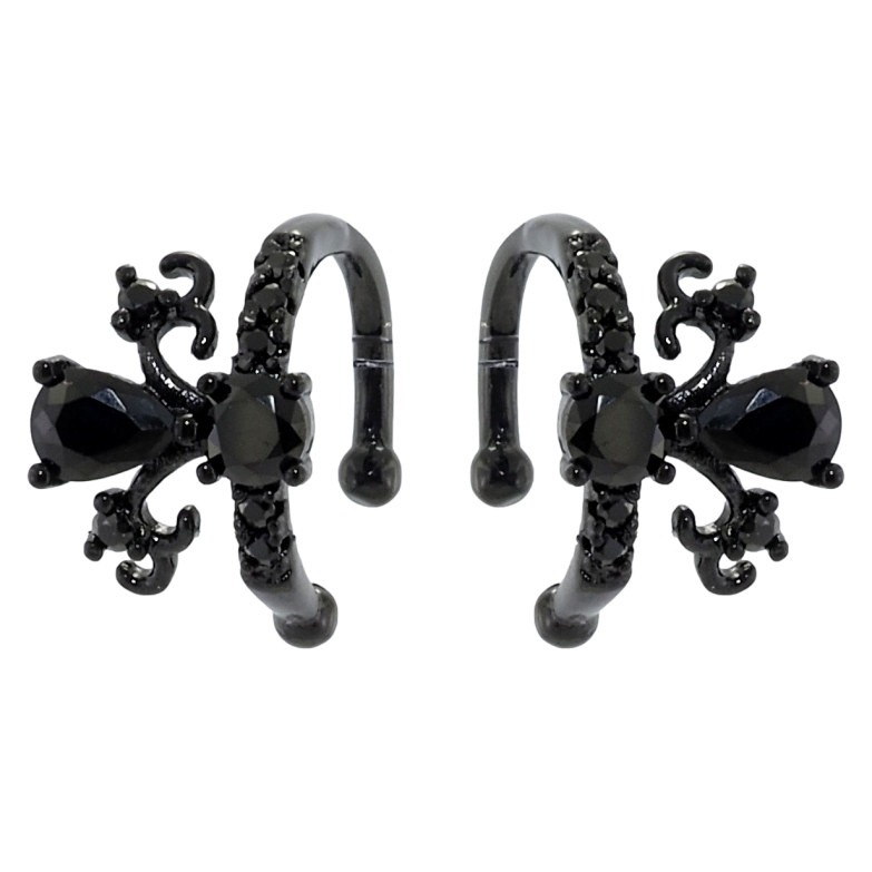 Сережки Xuping Позолота Black (чорне золото) кафи Інкрустація чорним цирконієм фото №1