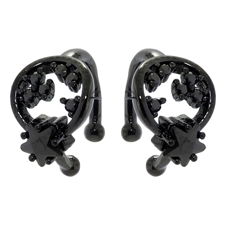 Сережки Xuping Позолота Black (чорне золото) кафи Інкрустація чорним цирконієм фото №5 Сережки Xuping Позолота Black (чорне золото) кафи Інкрустація чорним цирконієм фото №5