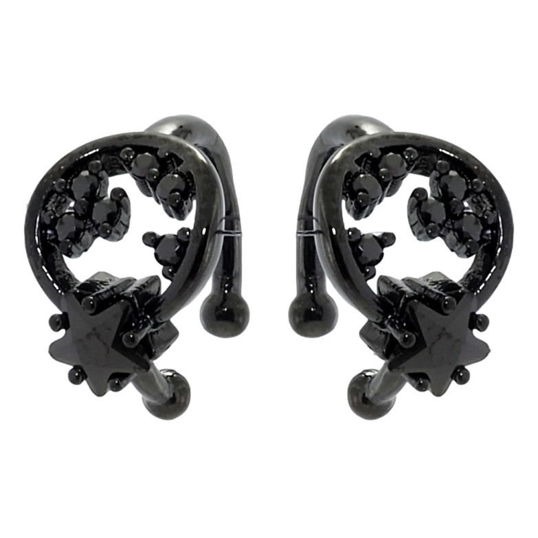 Сережки Xuping Позолота Black (чорне золото) кафи Інкрустація чорним цирконієм фото №1