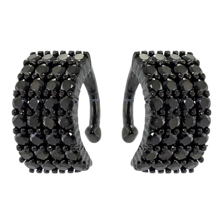 Сережки Xuping Позолота Black (чорне золото) кафи Інкрустація чорним цирконієм фото №6