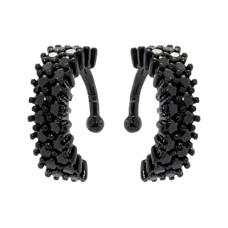 Серьги Xuping Позолота Black (черное золото) каффы Дорожки черного циркония фото №1 Серьги Xuping Позолота Black (черное золото) каффы Дорожки черного циркония фото №1