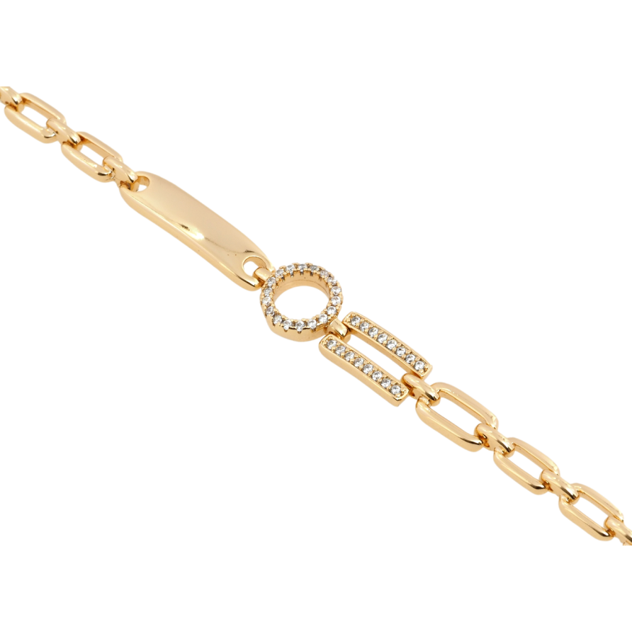 Браслет Xuping Позолота 18K Декоративная вставка с цирконием размер с доп.замком 17,19см х 3-8мм фото №1