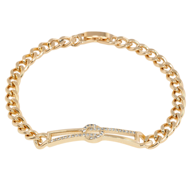 Браслет Xuping Позолота 18K Цепочка с декоративной вставкой размер 19см х 5мм фото №5