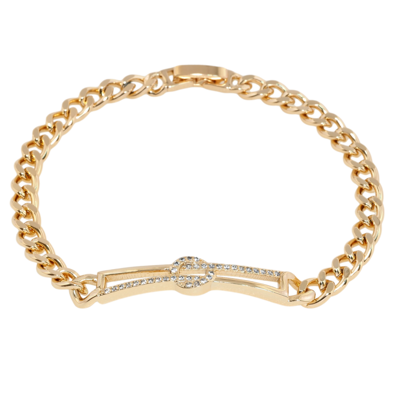 Браслет Xuping Позолота 18K Ланцюжок з декоративною вставкою довжина 19см х 5мм фото №1