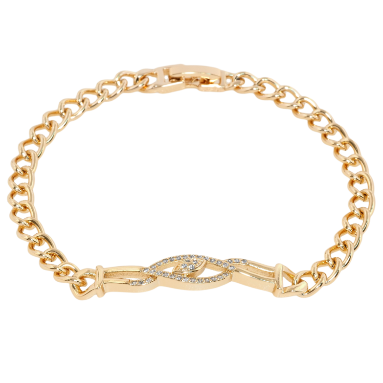 Браслет Xuping Позолота 18K Цепочка с декоративной вставкой размер 19.5см х 5мм фото №1