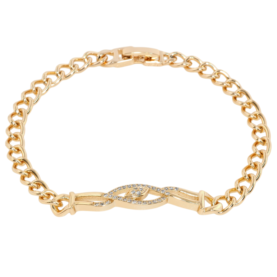 Браслет Xuping Позолота 18K Цепочка с декоративной вставкой размер 19.5см х 5мм фото №1