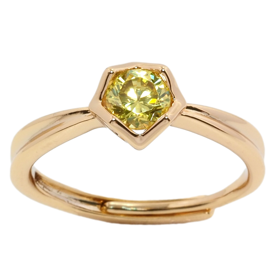 Кольцо Xuping Позолота 18K Лимонный фианит в декоративной оправе фото №1