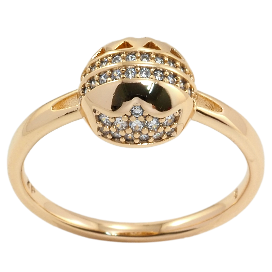 Кольцо Xuping Позолота 18K Шарик с узором корона фото №1