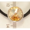 Кулон Xuping колір Родій із кр-ми Swarovski на чорній стрічці Кристал Topaz довжина 30.5-35.5см фото №2