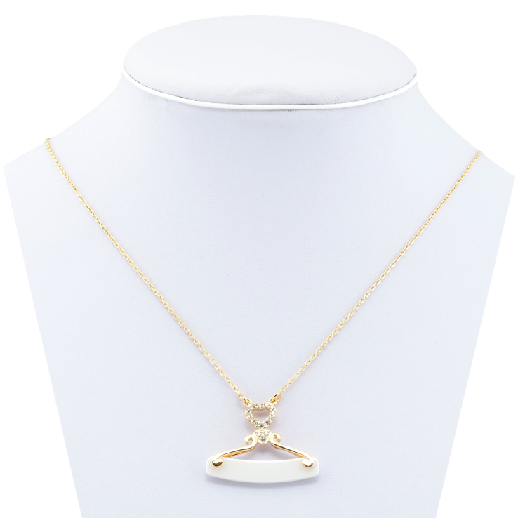 Підвіска на ланцюжку Xuping Позолота 18K Декоративна підвіска з білою керамікою довжина 42-47,5см х 1мм фото №10