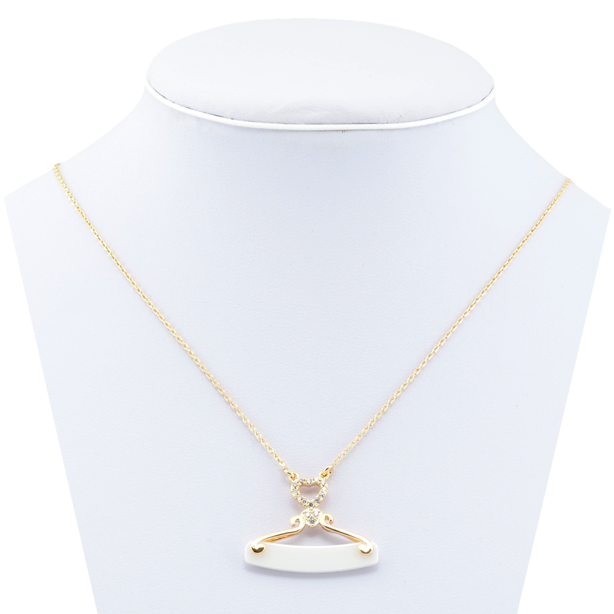 Підвіска на ланцюжку Xuping Позолота 18K Декоративна підвіска з білою керамікою довжина 42-47,5см х 1мм фото №1 Підвіска на ланцюжку Xuping Позолота 18K Декоративна підвіска з білою керамікою довжина 42-47,5см х 1мм фото №1