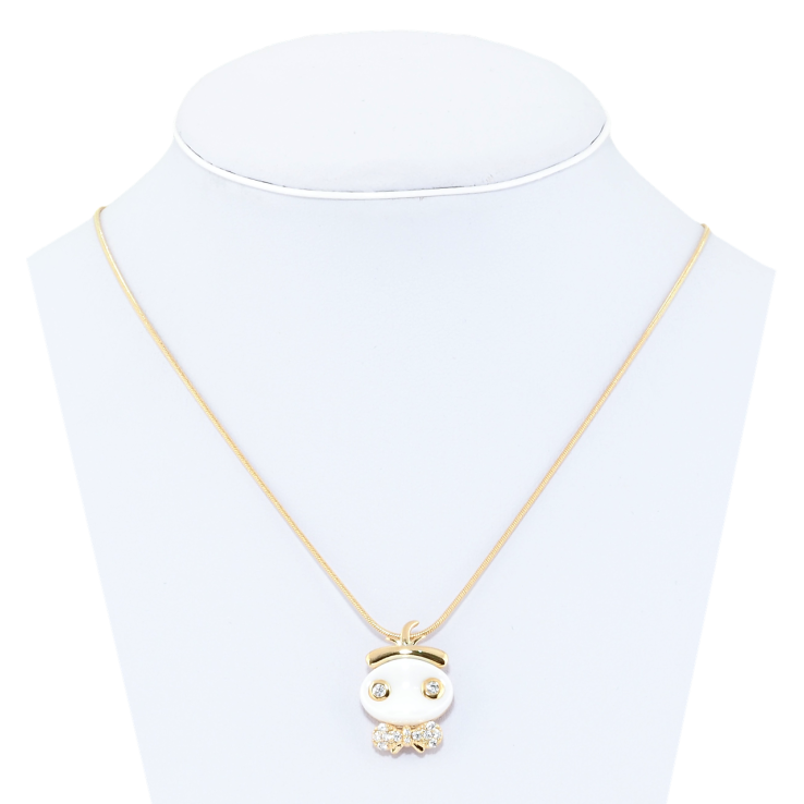 Підвіска на ланцюжку Xuping Позолота 18K Чиполліно біла кераміка довжина 41-47см х 1мм фото №9