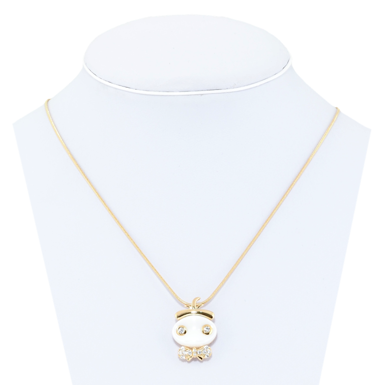 Підвіска на ланцюжку Xuping Позолота 18K Чиполліно біла кераміка довжина 41-47см х 1мм фото №10