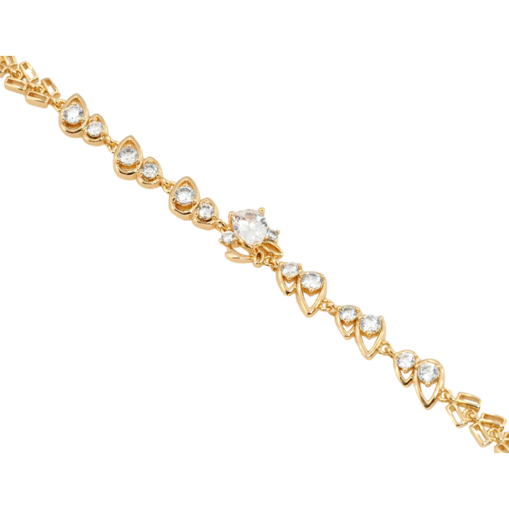 Браслет Xuping Позолота 18K Всплеск кристаллов размер с доп.замком 17,19см х 6мм фото №4