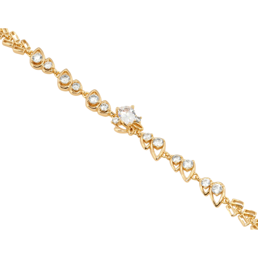 Браслет Xuping Позолота 18K Всплеск кристаллов размер с доп.замком 17,19см х 6мм фото №1