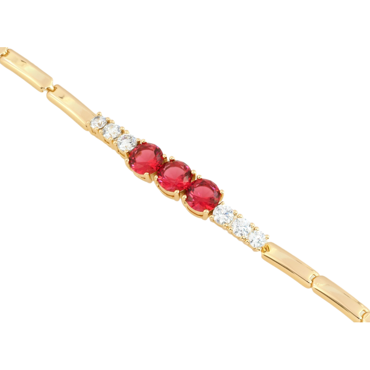 Браслет Xuping Позолота 18K Красные фианиты с цирконием размер 19см х 3мм фото №17