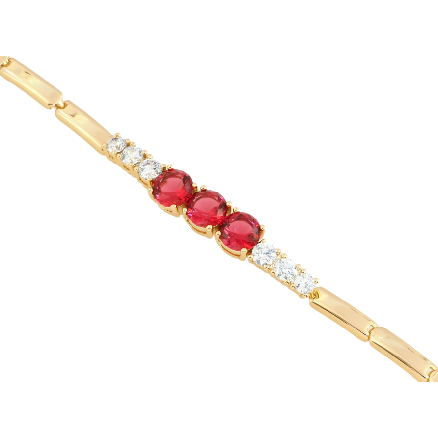 Браслет Xuping Позолота 18K Красные фианиты с цирконием размер 19см х 3мм фото №1