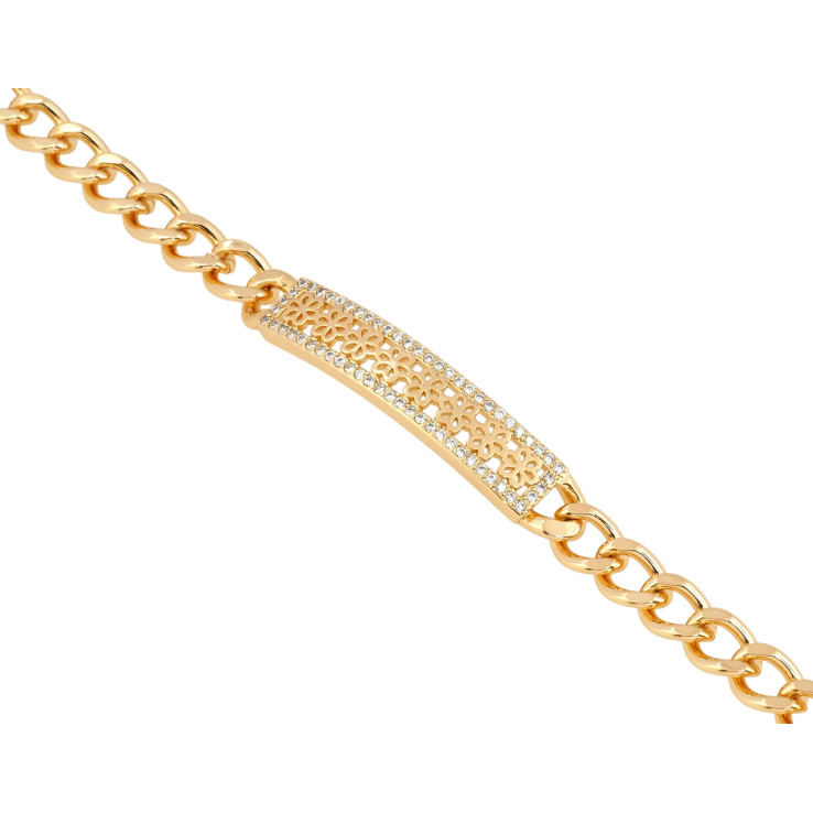 Браслет Xuping Позолота 18K Панцирное плетение с декоративной вставкой длина 19см х 6мм фото №23