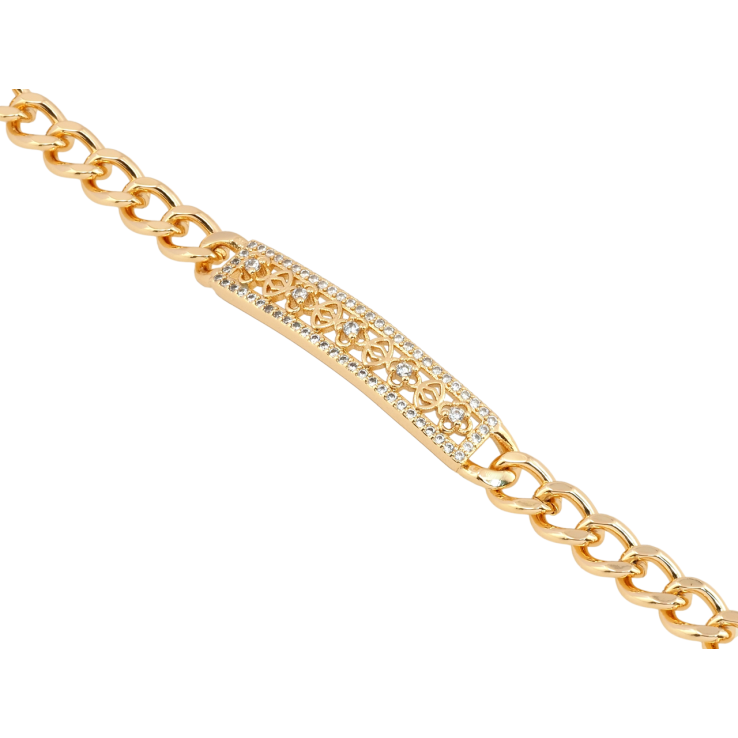 Браслет Xuping Позолота 18K Панцирное плетение с декоративной вставкой длина 19см х 6мм фото №21