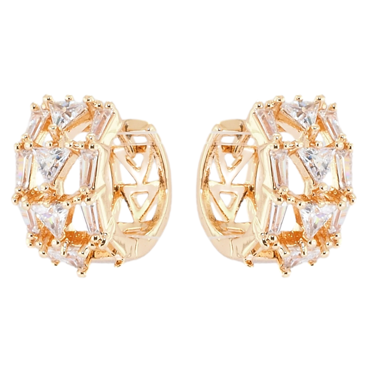 Сережки Xuping M&L Колір 18K колечка Орнамент з цирконієм фото №17 Сережки Xuping M&L Колір 18K колечка Орнамент з цирконієм фото №17