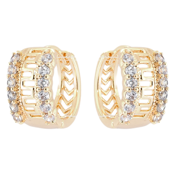 Сережки Xuping M&L Колір 18K колечка Різьблений орнамент з доріжками цирконію фото №16 Сережки Xuping M&L Колір 18K колечка Різьблений орнамент з доріжками цирконію фото №16