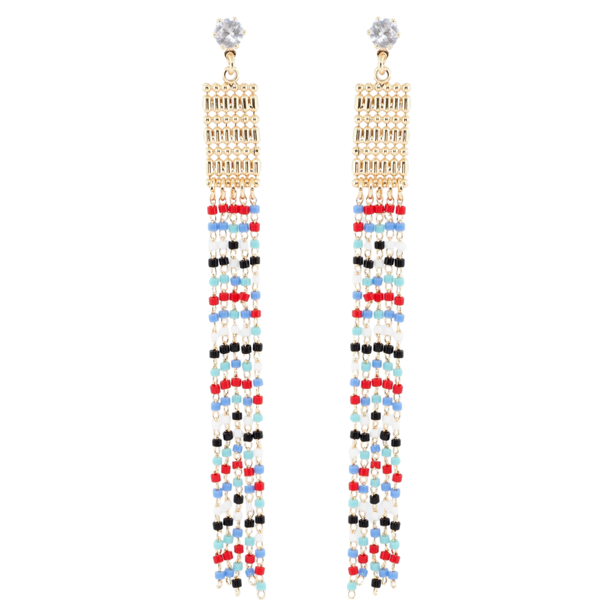 Серьги Xuping M&L Цвет 18K пусеты Подвески с разноцветным бисером фото №1