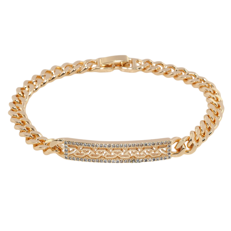 Браслет Xuping M&L Цвет 18К Панцирное плетение с декоративной вставкой длина 19см х 6мм фото №2