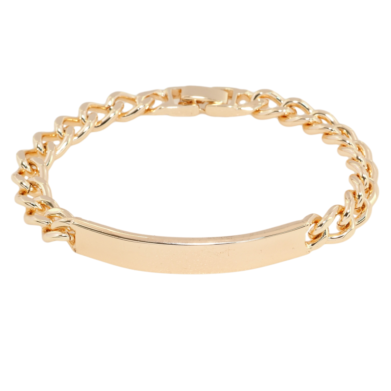 Браслет Xuping M&L Цвет 18К Панцирное плетение с вставкой пластина длина 20см х 8мм фото №1