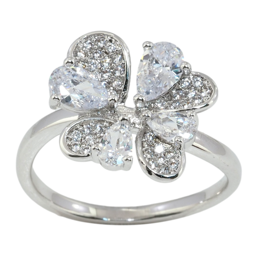 Кольцо Xuping Родий Кристальный цветок фото №1