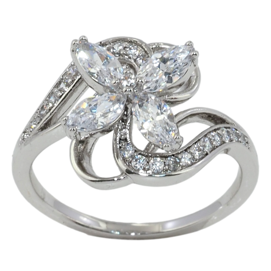 Каблучка Xuping Родій Кристальна квітка фото №1