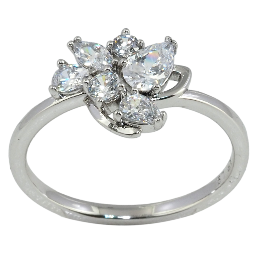 Кольцо Xuping Родий Изящность фианитов фото №1