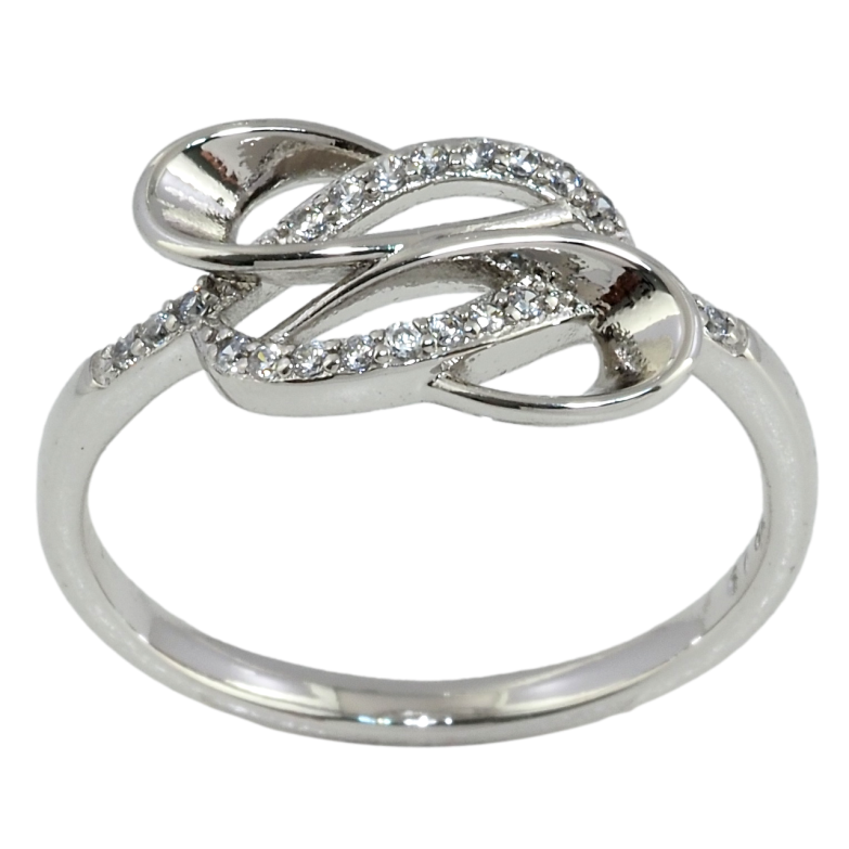 Кольцо Xuping Родий Фантазийный орнамент с цирконием фото №6