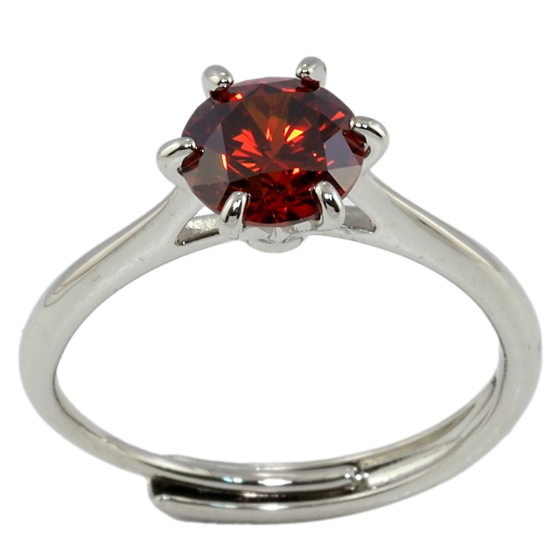 Кольцо Xuping Родий Красный фианит, ø 7мм фото №3