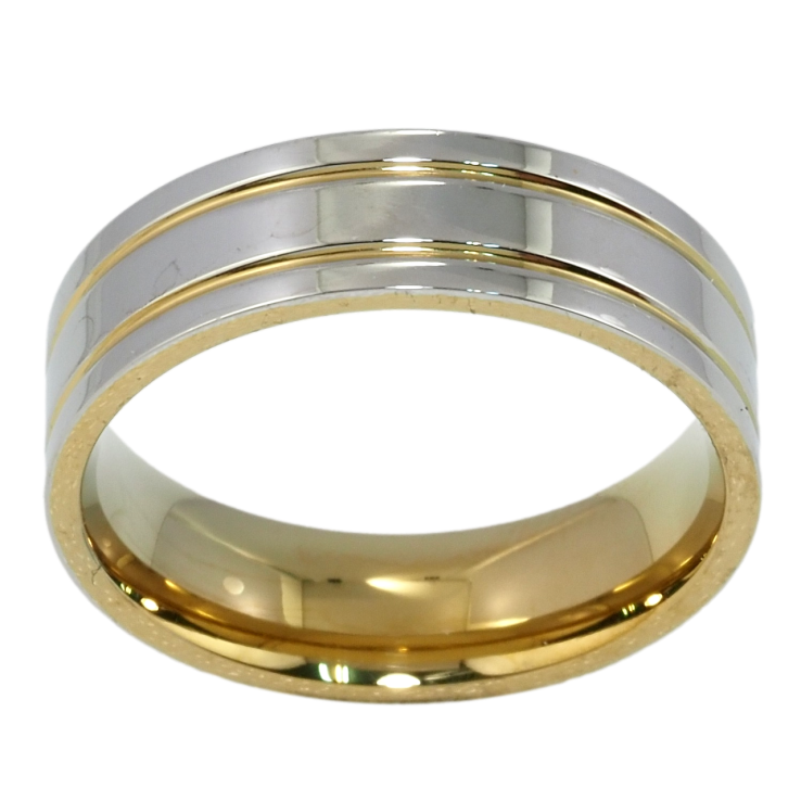 Каблучка Xuping TTM Stainless Steel Колір 14К + Родій Обручка, ш. 6мм фото №14