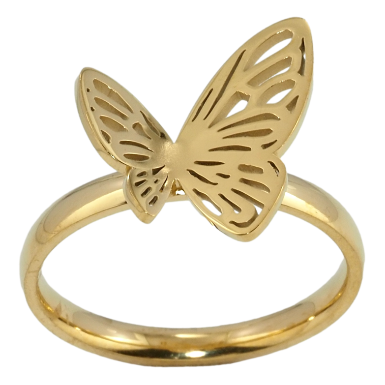 Кольцо Xuping TTM Stainless Steel Цвет 14К Бабочка фото №1