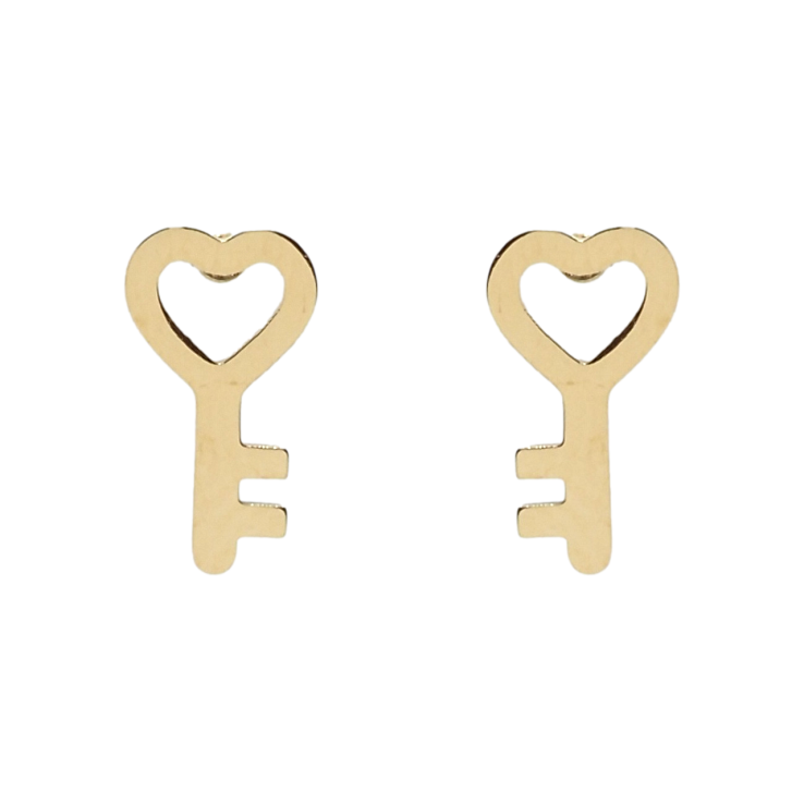 Серьги Xuping TTM Stainless Steel цвет 14K пусеты Сердечки-ключики фото №18