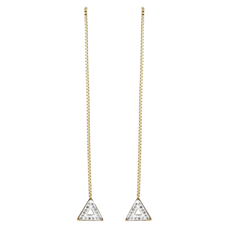 Серьги Xuping TTM Stainless Steel цвет 14K пусеты Треугольники на цепочках фото №15