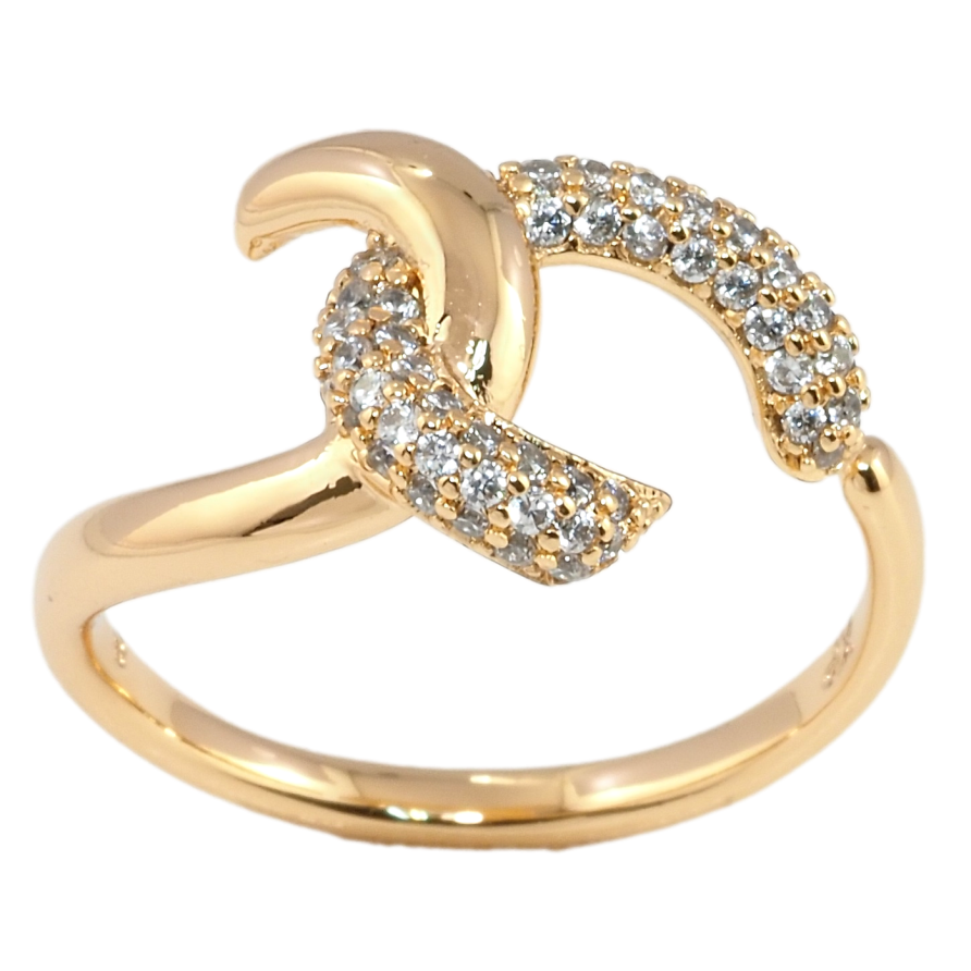 Кольцо Xuping Позолота 18K Петельки с цирконием фото №1