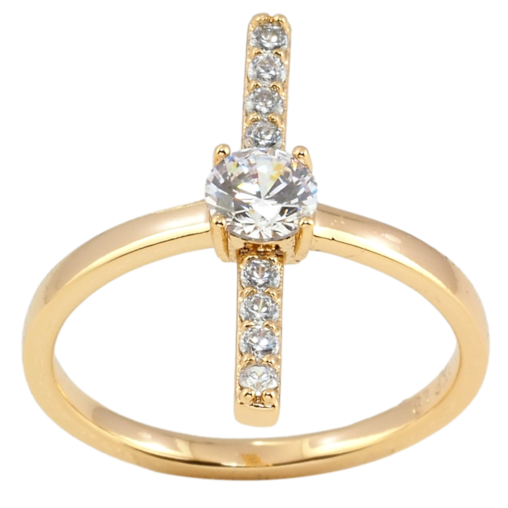 Кольцо Xuping Позолота 18K Дорожка циркония с фианитом фото №3